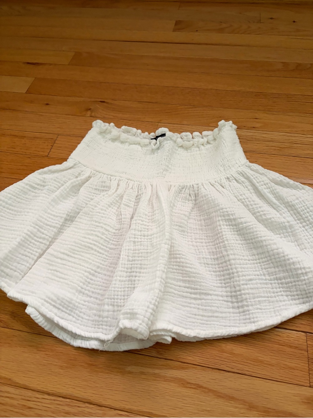 Forever 21 White Ruffled Smocked Skirt, Size XS
